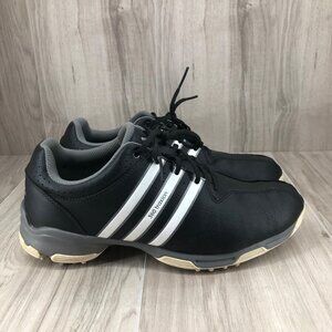 Adidas Golf Shoes Mens 8 Traxion Black Leather Lace Up Soft Spike Cleats